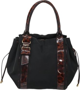 Ferragamo Vara Black Nylon Tote Bag (Pre-Owned)