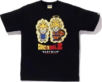 A Bathing Ape Super Saiyan Vegeta & Son Goku Baby Milo T-Shirt Black 2I23-110-910-BLK