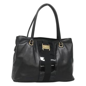 Ferragamo Tweedehands leren handtassen - Dames - Vintage Handtas - Zwart - ONE Size - Leer - Vintage