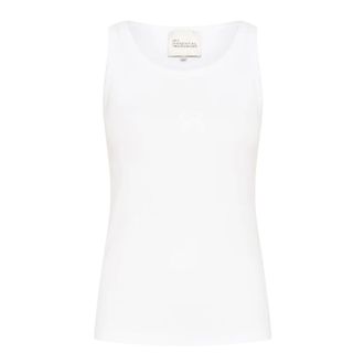 MY ESSENTIAL WARDROBE Witte Strakke Mouwloze Katoenen Top - Dames - Tops - Wit - Maat: XL Katoen