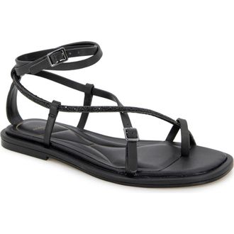 Kenneth Cole Paros Ankle Strap Sandal in Black Leather at Nordstrom Rack, Size 6