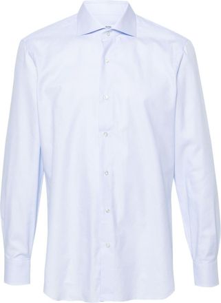 Barba jacquard cotton shirt - men - Cotton - 44 - Blue