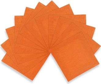 Solino Home Linen Cocktail Napkins Set of 12, 6 x 6 Inch for Dining Table, Holiday and Everyday Table Decor - Sonoma in Pumpkin at Nordstrom, Size
