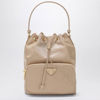 Prada Duet bucket bag in beige Re-Nylon