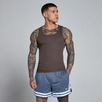 MyProtein Camiseta de tirantes acanalada Lift Muscle Fit para hombre de MP - Chocolate - XS