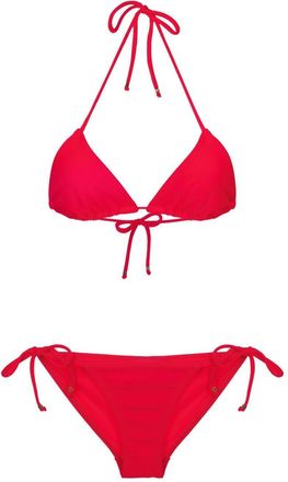 Amir Slama self-tie triangle bikini - women - Polyamide/Elastane - PP - Red