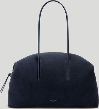 DeMellier The Stockholm in Midnight Blue Suede Leather Tote & Work bag