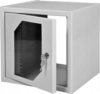 OEM Armario 10 6u (11-184-02) Puerta Metalica/cristal Ral 7035 Lateral Semimate Bisagra Ajustable Rack