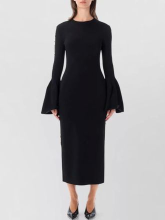 Stella McCartney compact knit bell sleeve midi dress