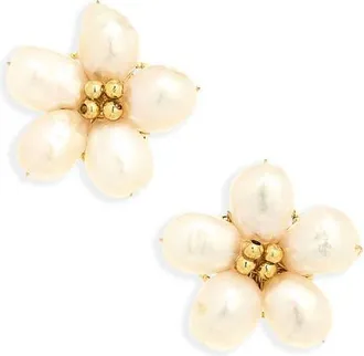 Karine Sultan Butterfly Cluster Stud Earrings in Gold/white at Nordstrom