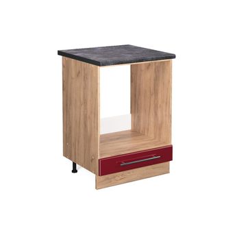 Vicco Armario Para Horno Empotrado Fame-line, Rojo Burdeos Alto Brillo, 60 Cm, Et Antracita Vicco