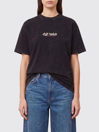 Off-white T-shirt in cotone con stampa logo grafica sul davanti