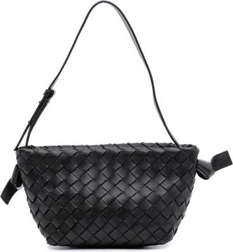 Bottega Veneta Pre-owned Shoulder Bags, female, Black, Size: ONE SIZE Pre-owned Woven Leather Top Handle Bag