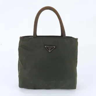 Prada Green Khaki Handbag Shoulder Bag Tote Bag (Pre-Owned)