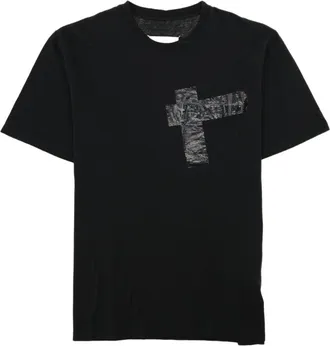 Maison Margiela Black Taped Short-Sleeve Cotton Jersey T-Shirt