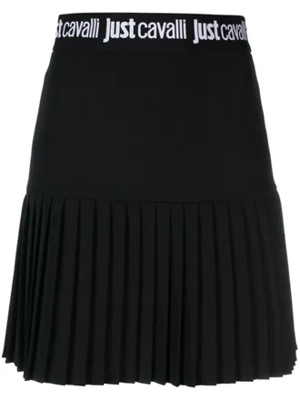 Just Cavalli Mini-rok met logo tailleband - Zwart