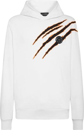 Plein Sport Hooded Sweatshirt Scratch - Heren - Sportshirts - Wit - 3XL - Katoen - Fitness