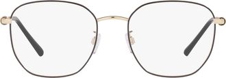 Emporio Armani 53mm Square Optical Glasses in Gold /Black /Demo Lens at Nordstrom