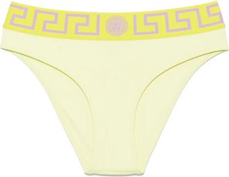 Versace Slip bikini con motivo Greca - Giallo