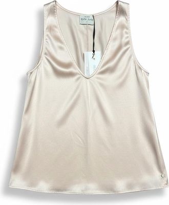 Forte_Forte Womens Silk Satin Sleeveless Top In Oyster