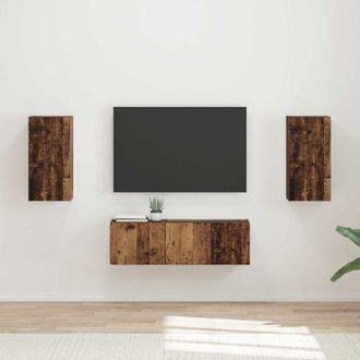 vidaXL Conjunto De Mueble Para Tv De Pared 4 Pcs Madera Vieja Vidaxl