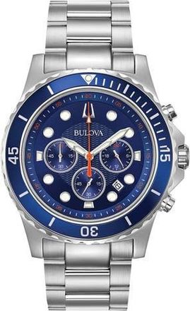 Bulova Mens Chronograph Watch, 44mm in Silver at Nordstrom Rack