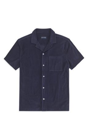 Mack Weldon Terry Cloth Camp Shirt in Night Sky at Nordstrom, Size Xx-Large