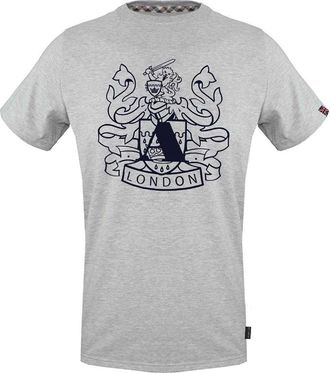 Aquascutum Heren Shield Logo Jersey Crew Neck T-Shirt (Grijs)