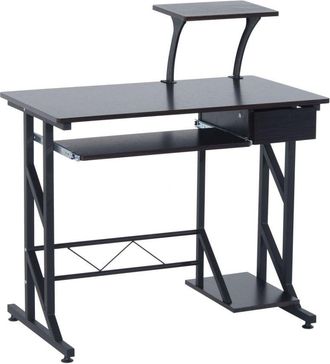 Carter's Compact Computer Desk Sliding Keyboard Tray Drawer Host Box Shelf Home Office Workstation Executive Wooden PC Table Storage-Walnut - CARTER | TJ Hugh