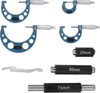 OEM Micr&oacute;metro, 4 Piezas, Soporte De Acero De Alta Precisi&oacute;n, Herramienta De Medici&oacute;n De Di&aacute;metro Exterior De 0 A 100 Mm