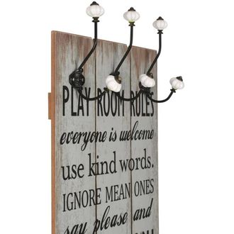 Berkfield Home Wall-mounted Coat Rack with 6 Hooks 120x40 cm THANK YOU