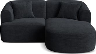 Cosmopolitan Design Sof&aacute; esquinero derecho modular 3 plazas pana negro