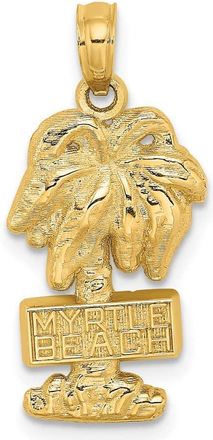 Diamond2Deal 14k Yellow Gold MYRTLE BEACH Palm Tree Charm Pendant
