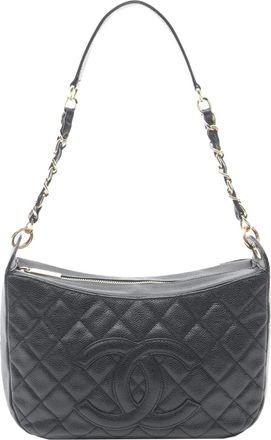 Chanel Borsa a spalla Timeless CC in pelle Caviar trapuntata 2004-2005 - Nero