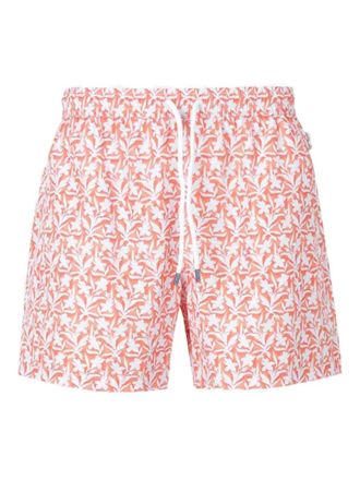 Fedeli floral-print swim shorts - men - Recycled Polyester - S - Orange
