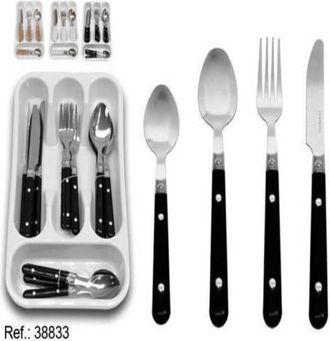 Trade Shop Trade Shop - Set Di Posate E Portaposate Servizio Cucina 16 Pz Con Manici Colorati Idea