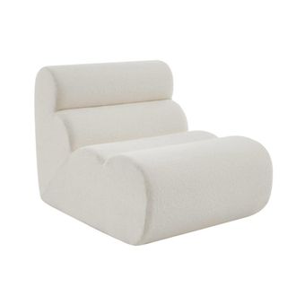 Sweeek Sill&oacute;n envasado al vac&iacute;o modular de borreguito texturizado, blanco