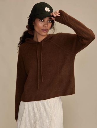 Lucky Brand Womens Cashmere Hoodie Sweater