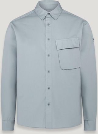 Belstaff Scale Shirt Mens Garment Dye Cotton Quarry Blue Size 3XL