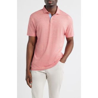 Johnnie-O Starnes Heathered Cotton Blend Polo in Slate Rose at Nordstrom, Size Xx-Large