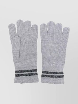 Canada Goose reflective striped rib-knit full finger gloves
