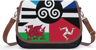 Generic Combined Flag of The Celtic Nations Small Womens Crossbody Bags Shoulder Handbag with Adjustable Strap for Travel