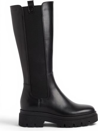 Tamaris Womens Black Leather Knee High Platform Heel Long Boots - 25608-41