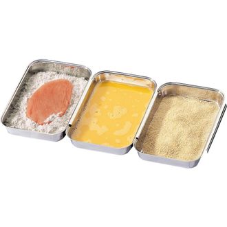 K&uuml;chenprofi 3 Piece No Mess Breading Pan Set, Stainless Steel in Silver at Nordstrom