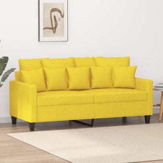 vidaXL Sof&aacute; De 2 Plazas De Tela Amarillo Claro 140 Cm Vidaxl