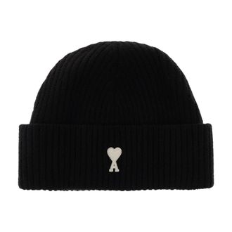 Ami Accessoires, unisex, Zwart, ONE Size, Wol, Wolmut met Naailogo