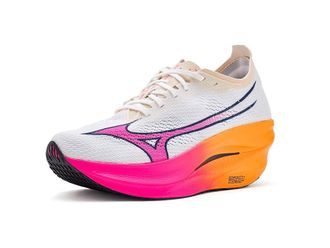 Mizuno Wave Rebellion Pro 3 Hanabi Running Shoes White/Tang Orange : Mens 11 - Womens 12.5 Medium, Synthetic