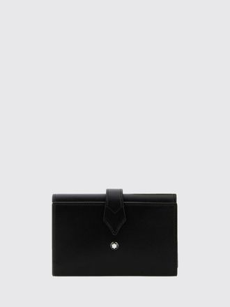 Montblanc Portafoglio bifold in pelle di vitello con chiusura a cinturino e logo