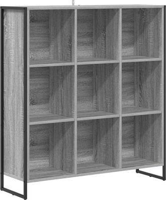 vidaXL Book Cabinet Grey Sonoma 99.5 x 30 x 108.5 cm Engineered Wood vidaXL
