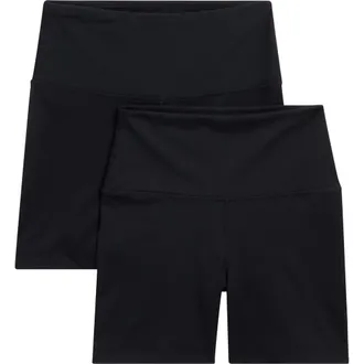 Yogalicious Pack of 2 Butter Tech Hudson Everyday Bike Shorts in Black/Black at Nordstrom Rack, Size X-Large